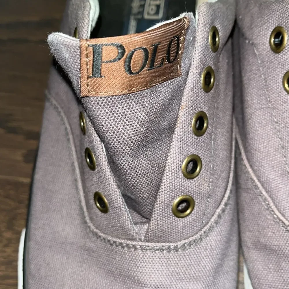 Vintage Gray Forestmont Pony Ralph Lauren POLO Men’s 11 D Canvas Shoes no laces